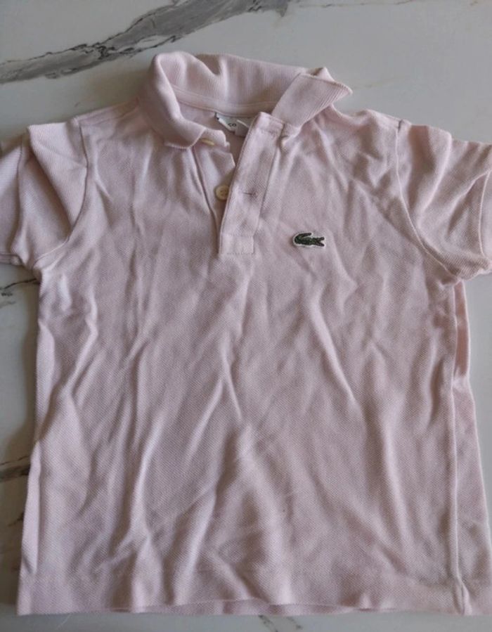 Polo manches courtes rose bébé fille Lacoste 3 ans