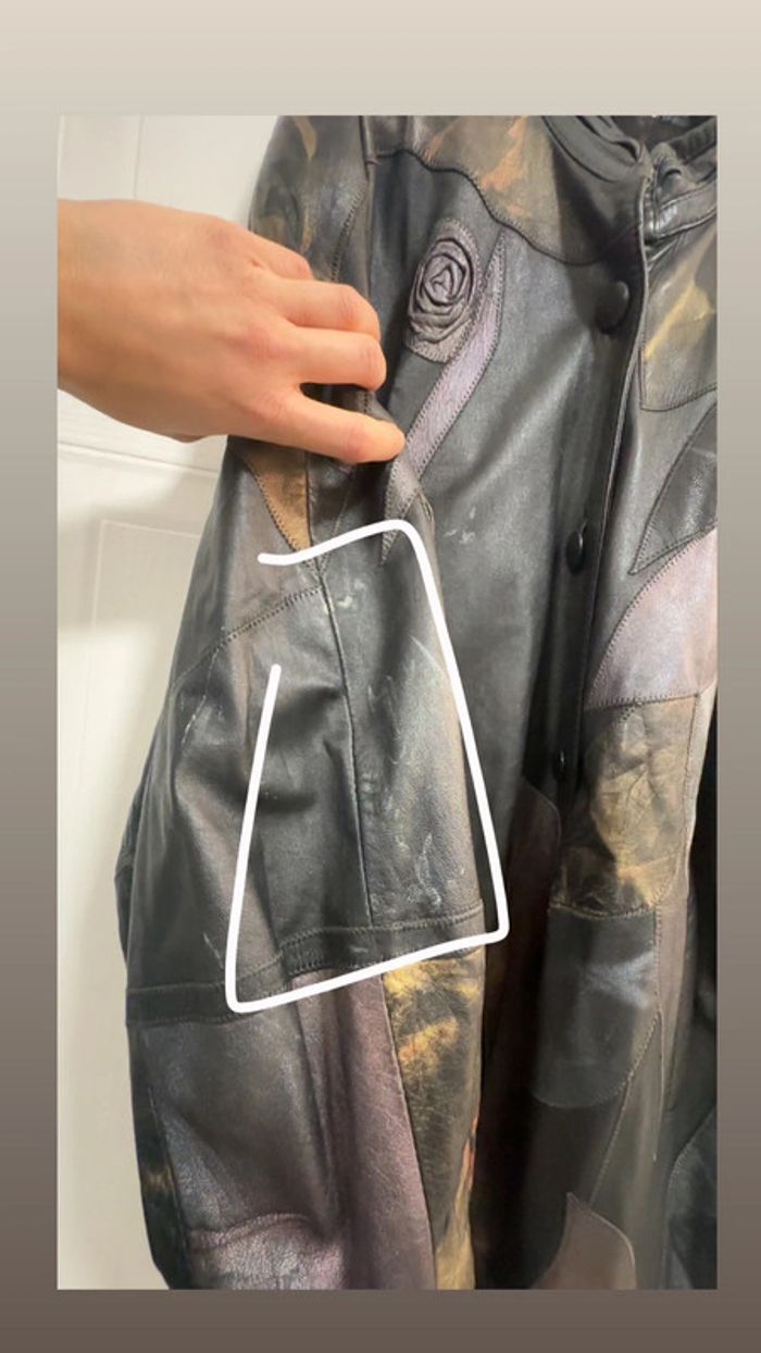 Manteau en Cuir Vintage taille 44 - photo numéro 4
