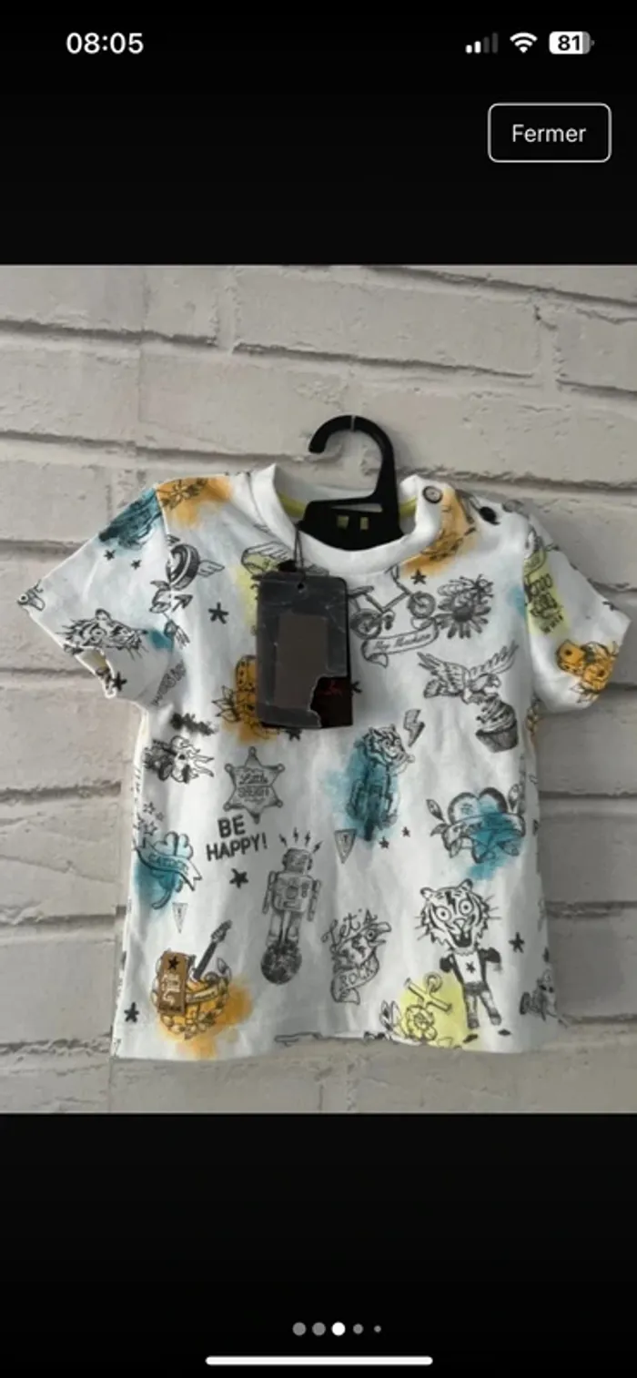 T-shirt Catimini – Neuf avec étiquette – 6 mois (68 cm) - photo numéro 8