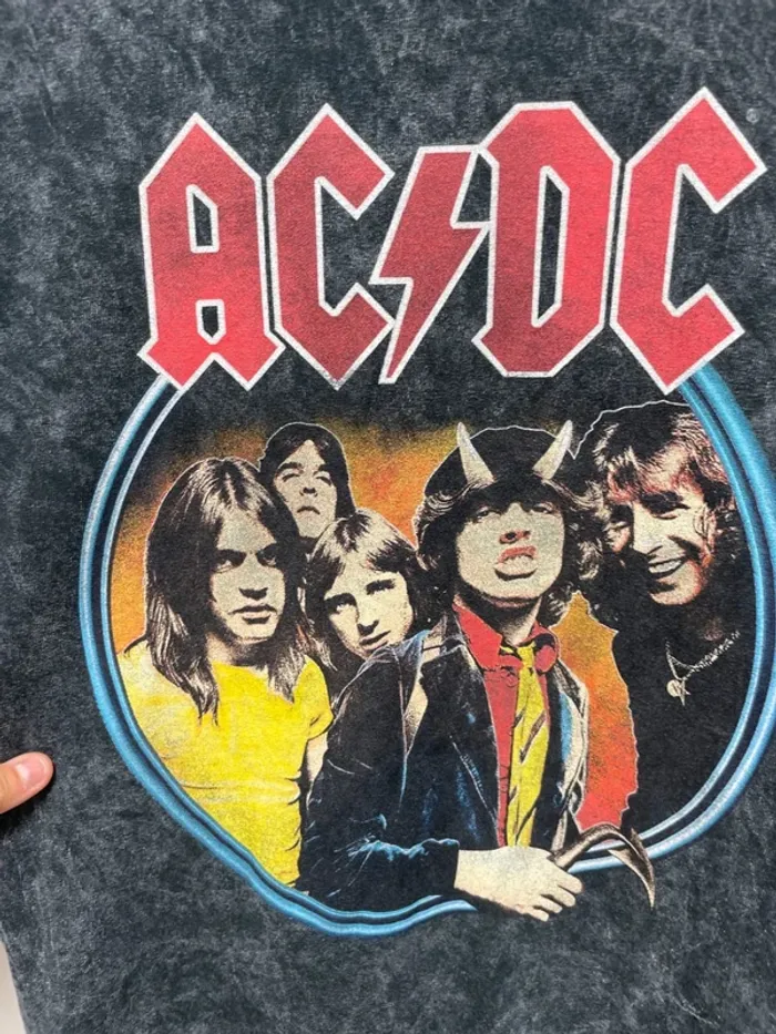 AC/DC Highway to Hell North America tour 1979 t-shirt acid wash grey music rock band concert tour - photo numéro 3