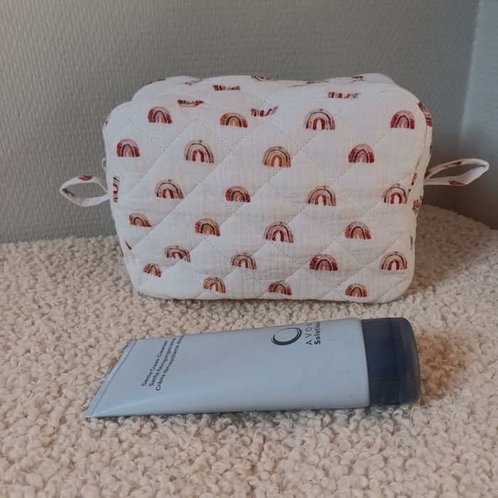 Trousse maquillage 💄 gaze de coton matelassée 🌈