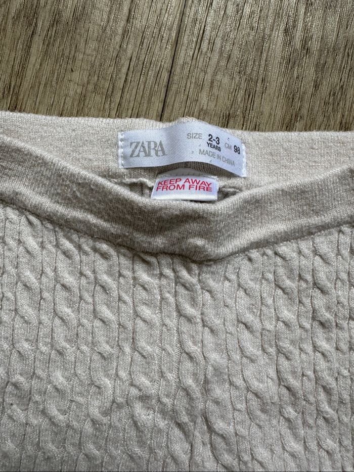Legging Zara 2/3 ans crème torsadé fille - photo numéro 4