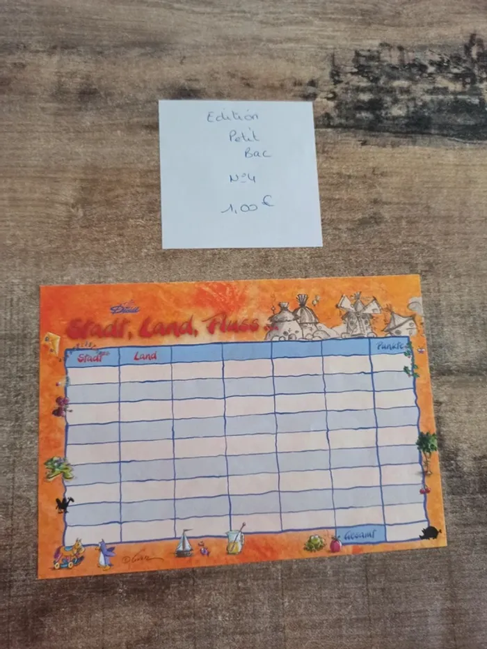 Feuille Diddl édition petit bac N°4 1,00€