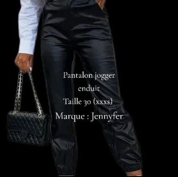 Pantalon enduit jogger femme