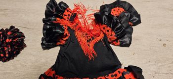 Déguisement fille, robe de flamenko + pince àcheveux, 4 ans