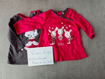 Lot 2 t-shirts manches longues assortis