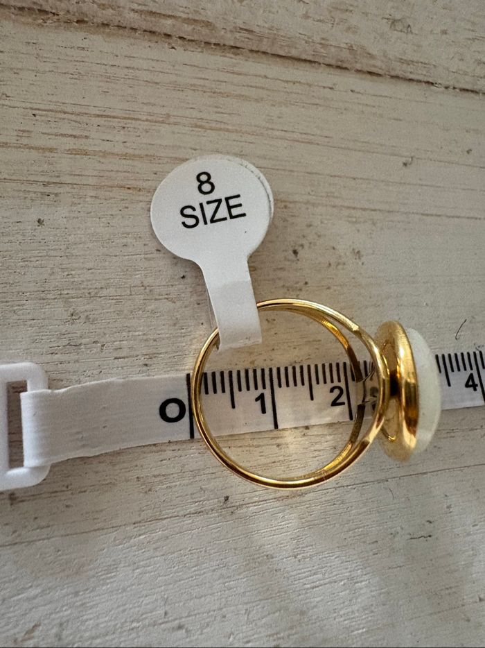 Bague dorée et blanche T8 - photo numéro 6