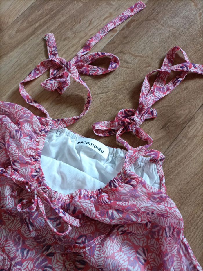 Robe été rose fils doré camaïeu petit m - photo numéro 3