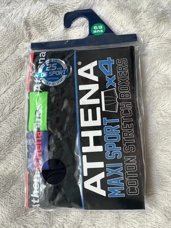 Lot de 4 boxers Athena 6-8 ans neufs