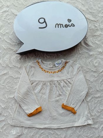 Tee shirt chemise manches longues Fille 9 mois Tao
