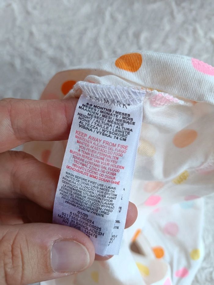 Débardeur tee shirt sans manche Fille 6/9 mois Primark 100% coton - photo numéro 4