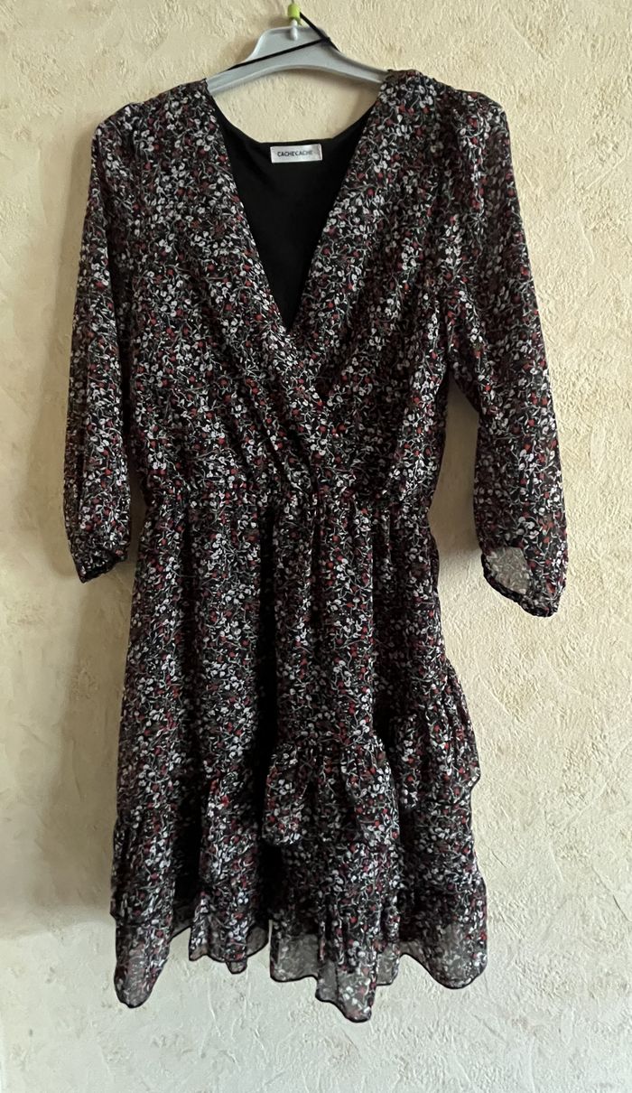 Robe manches longues fleuries Cache Cache (XS-34)