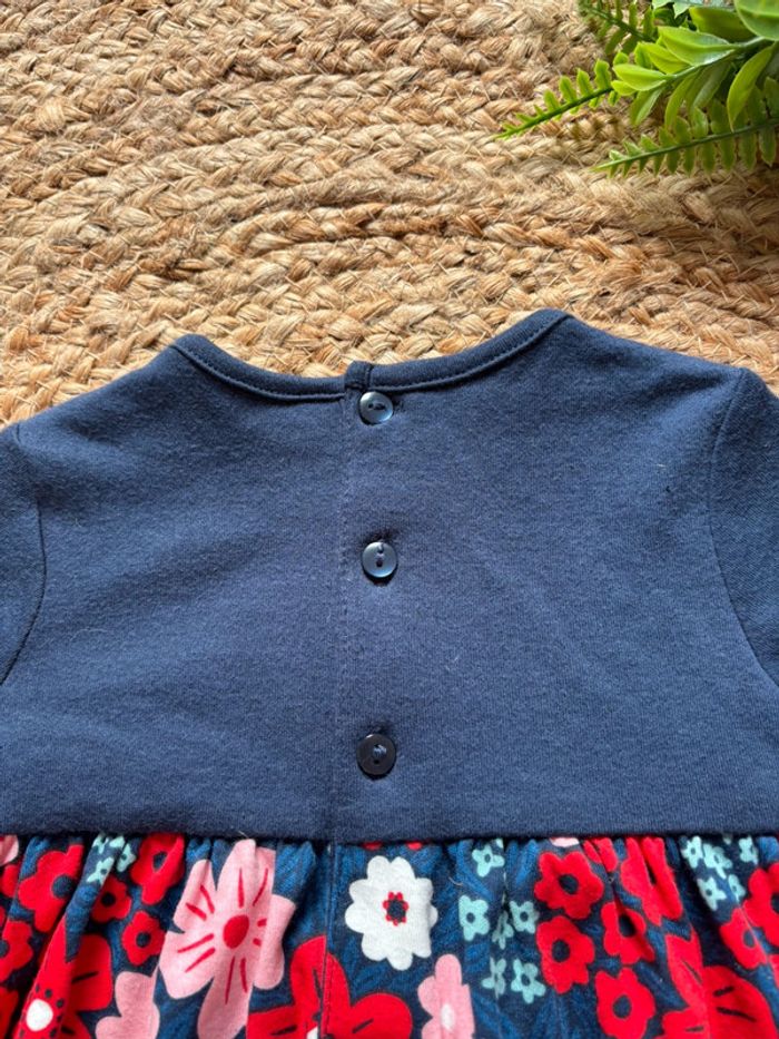 🌺Robe manche longue bleu foncé/ bleu marine au motif fleuris Taille 6mois/68cm🌺 - photo numéro 9
