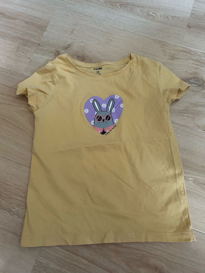 T-shirt fille jaune