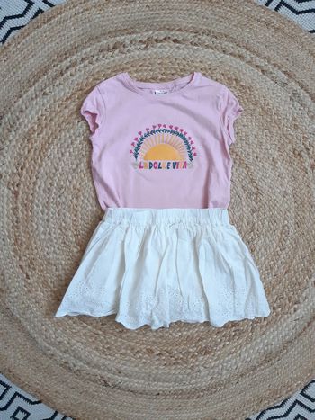 Tenue tee-shirt et jupe 86 cm