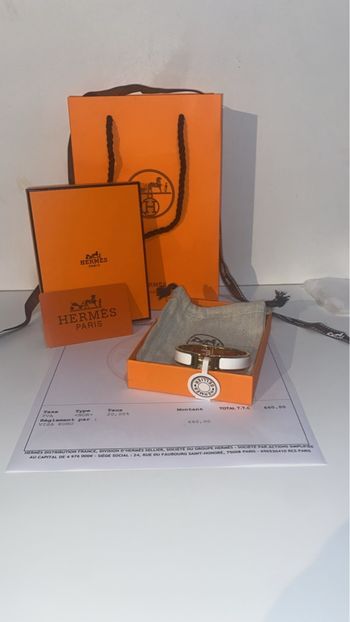 Bracelet clic H femme or et blanc taille PM 