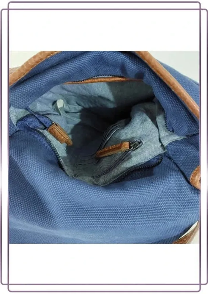 Sac bandoulière Adolfo Dominguez, bon état, bleu 26x28cm - photo numéro 10
