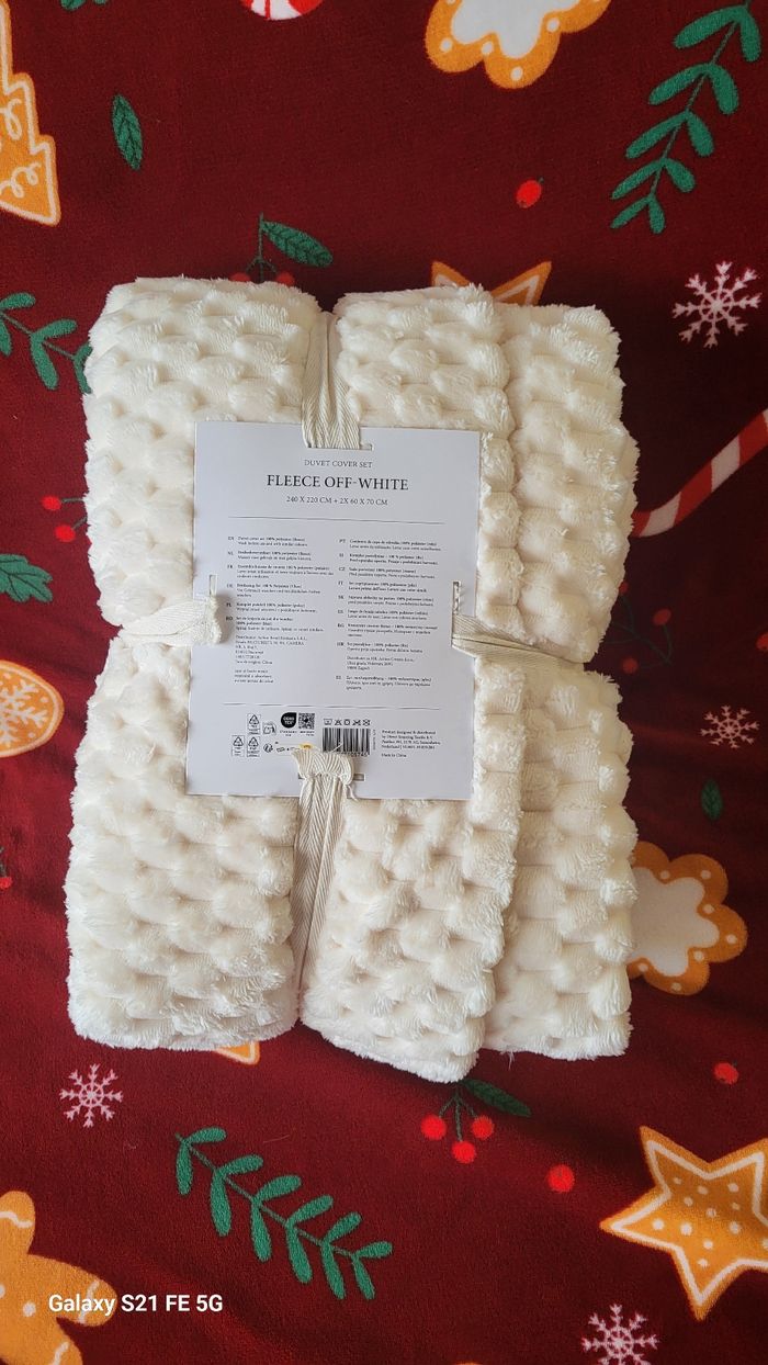 Lot housse de couette king size et 2 taies d oreiller blanc crème oeko tex neuve - photo numéro 4