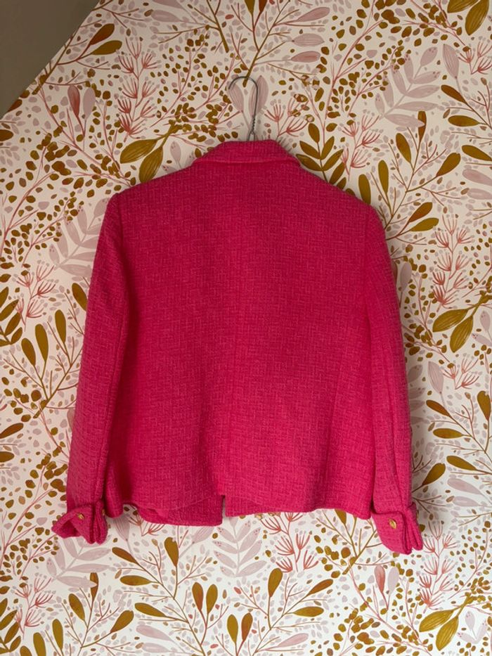 Veste blazer en tweed Zara rose chic - photo numéro 4