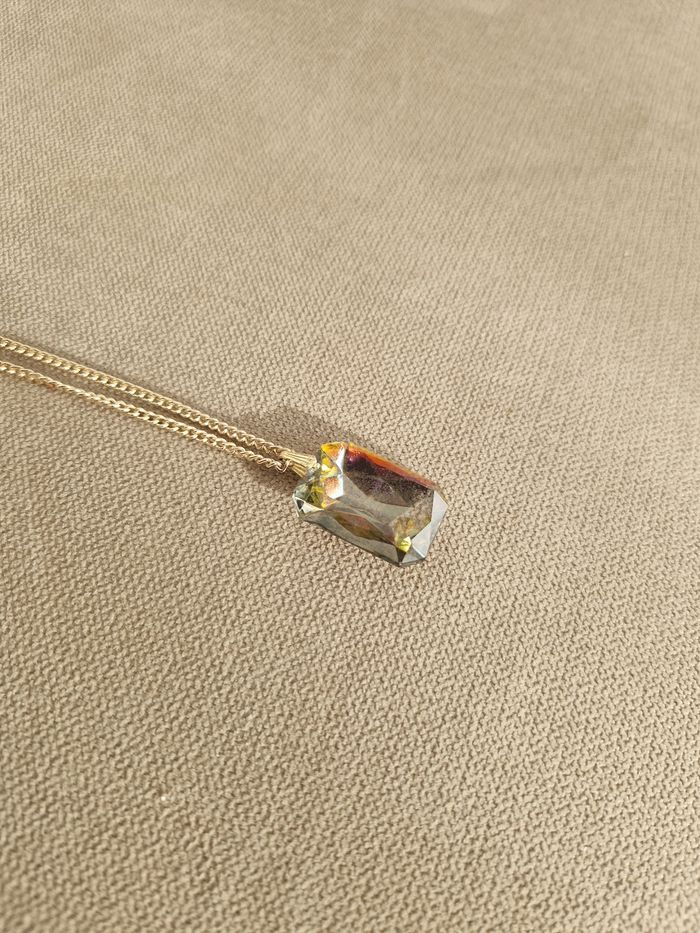 Collier argenté pierre transparente et colorée - photo numéro 8