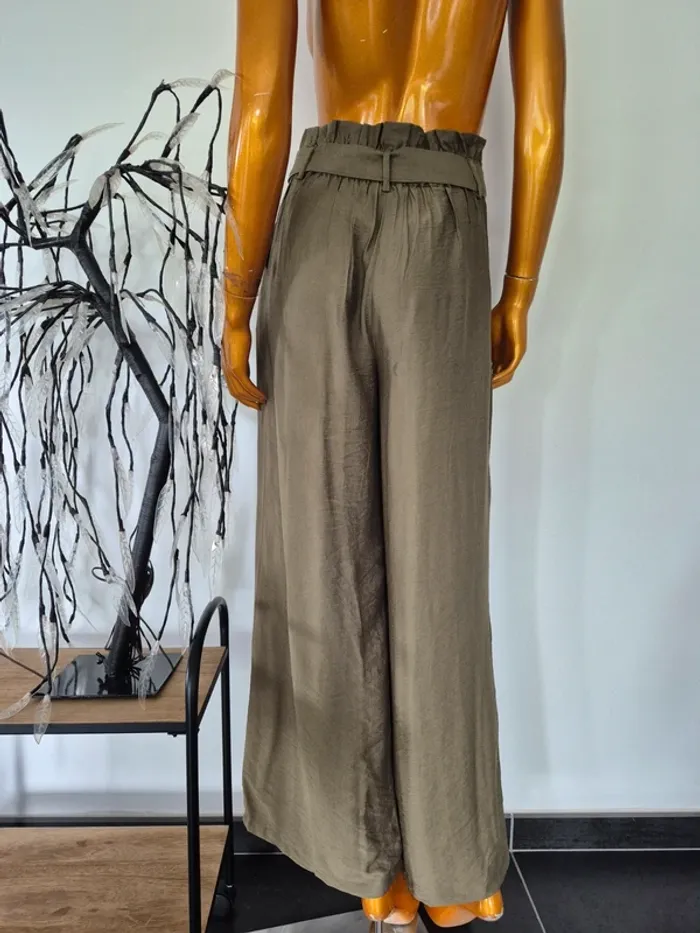Pantalon Large Kaki avec Ceinture Femme Taille M/38 - photo numéro 2