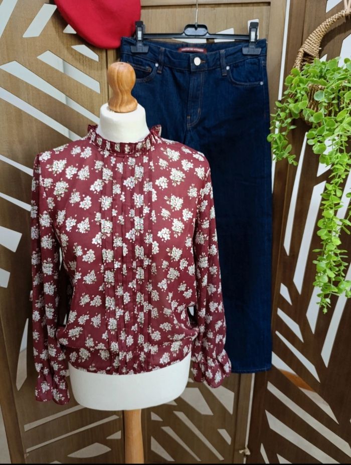 Blouse manches longues bordeaux M&G Monogram taille S - photo numéro 4