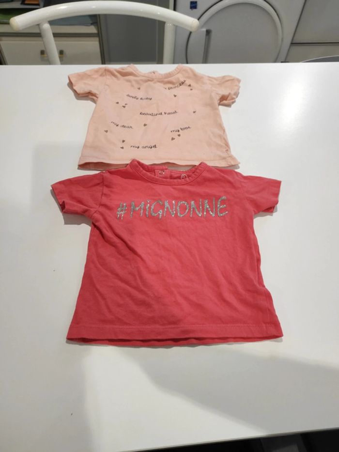 Lot t-shirt manches courtes 9 mois