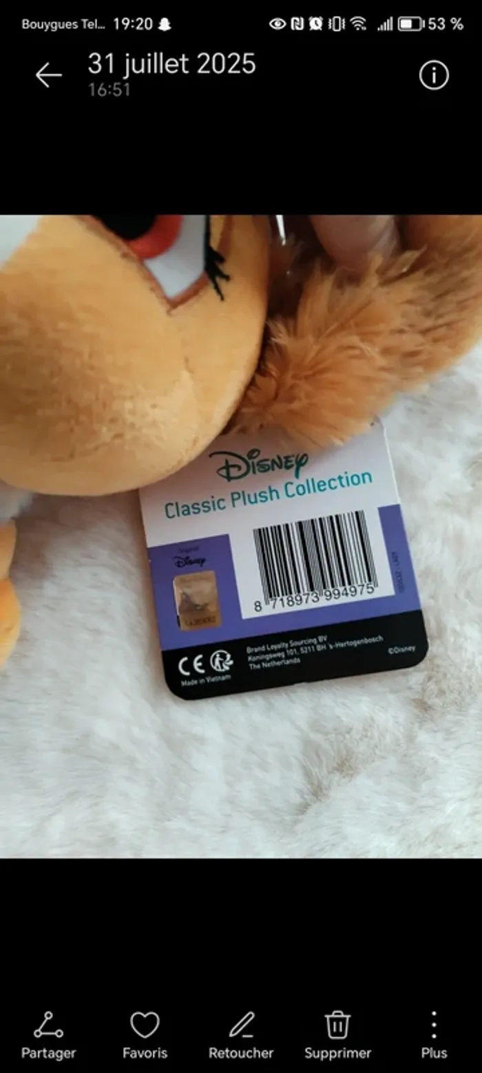Peluche Belle (Lady) - Disney Classic Plush Collection - Neuve avec étiquette 🐶 - photo numéro 3