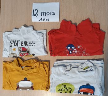 Lot 4 sous pull 12mois