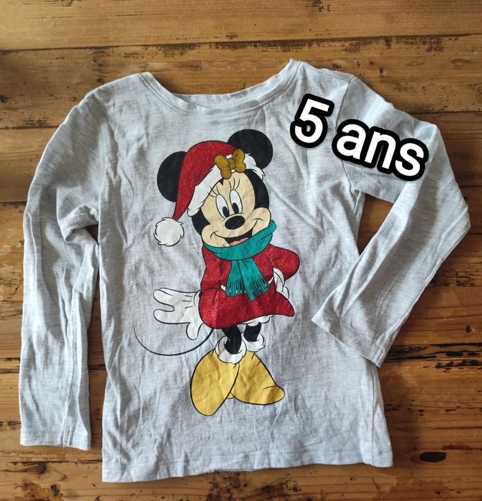T.shirt manches longues Minnie noël 5 ans