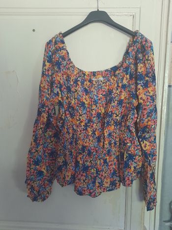 Haut/t-shirt fleuri multicolore, marque Promod, taille 38