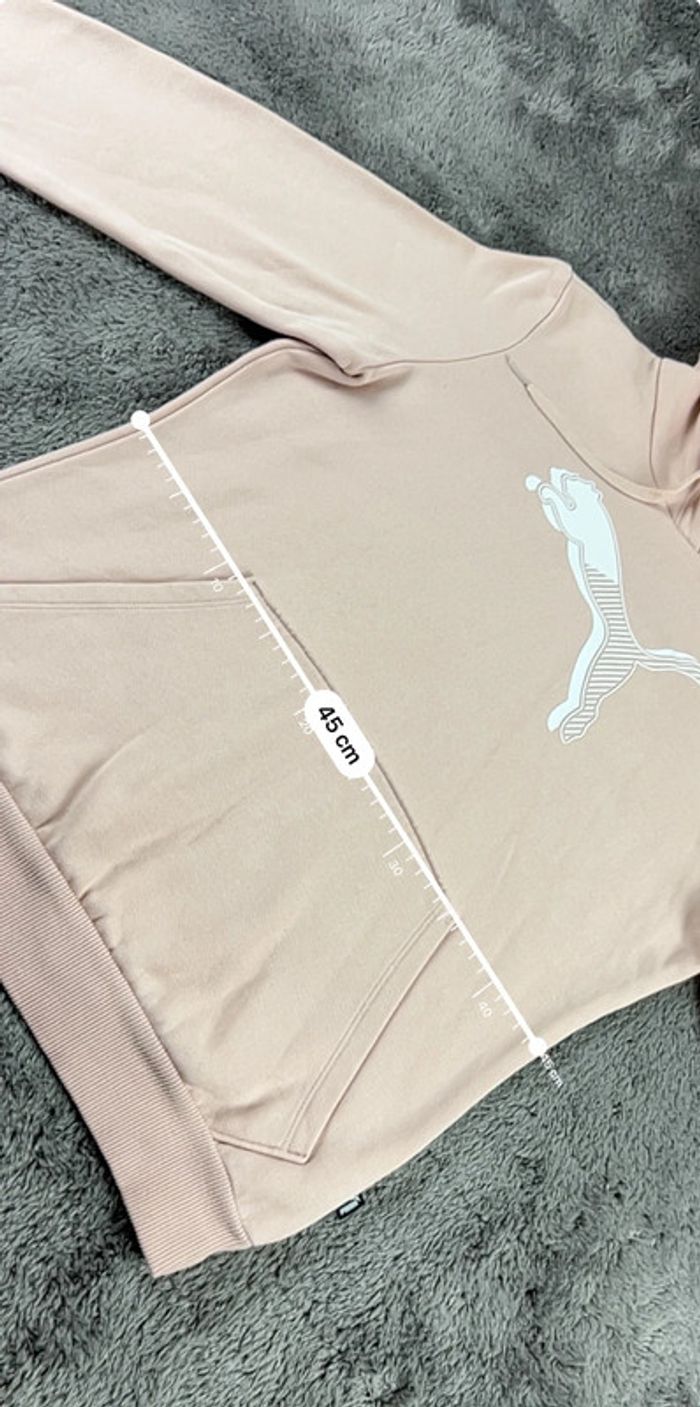 Sweat à Capuche Puma Beige Taille S - photo numéro 4