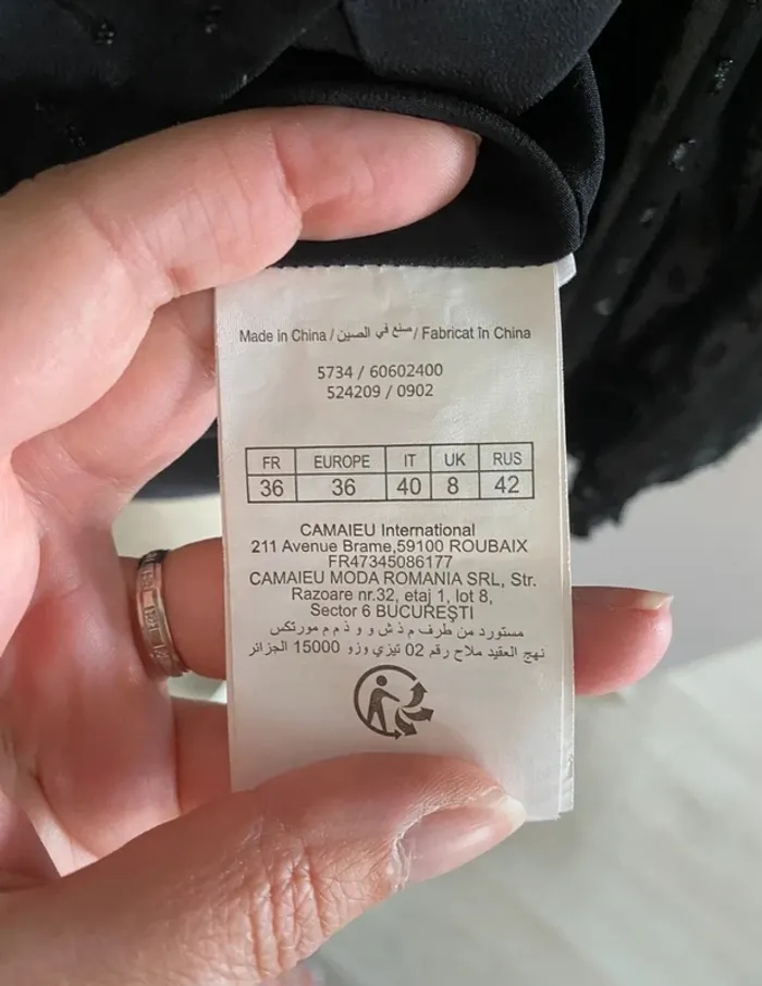 Robe noire camaïeu taille 36 - photo numéro 2