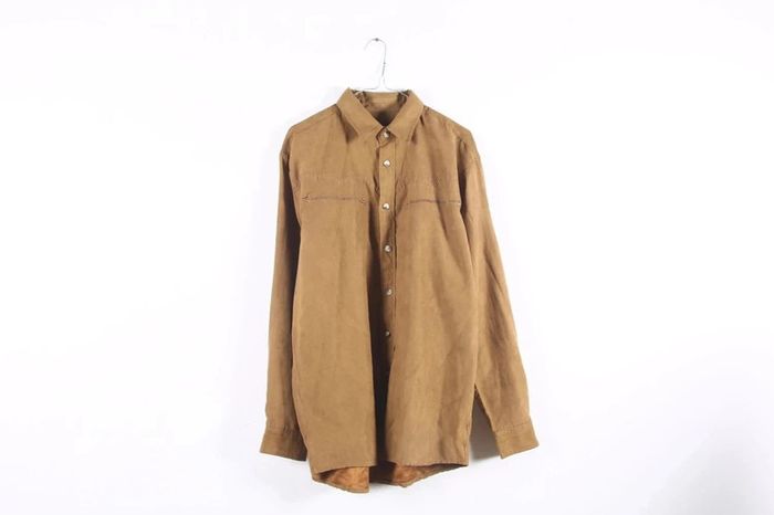 Jolie chemise peau de peche vintage style western. Taille L Homme (#23556)