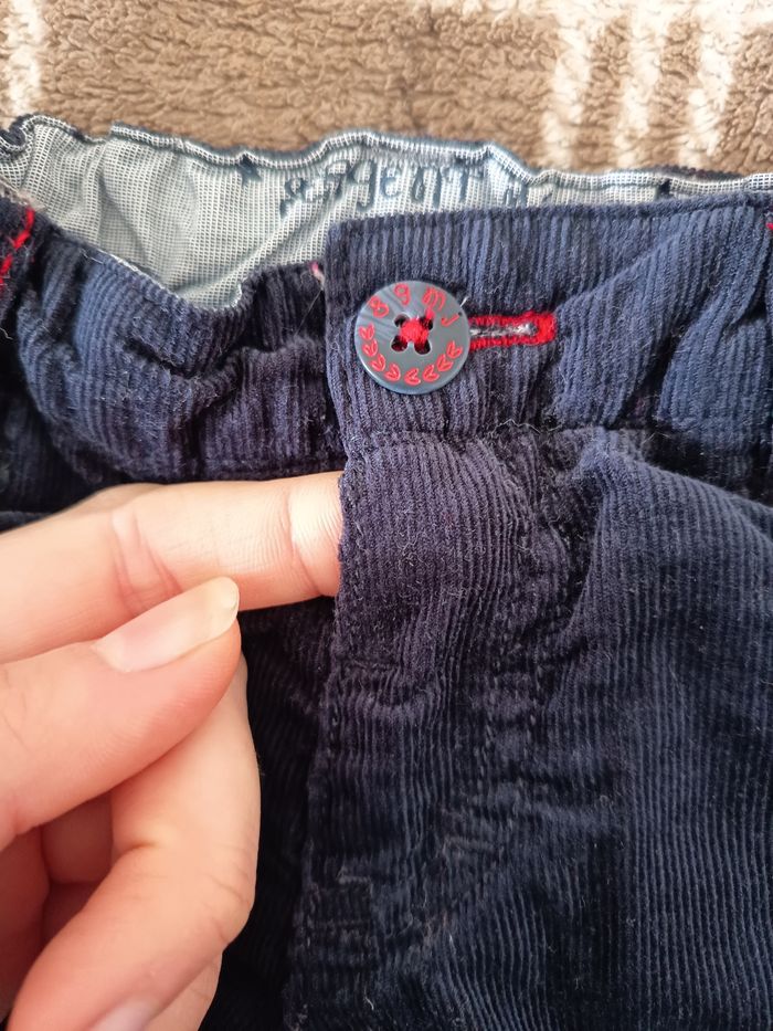 👖Pantalon Noir Enfant en Simili Velours côtelé - 3 Mois / Sergent Major - photo numéro 4