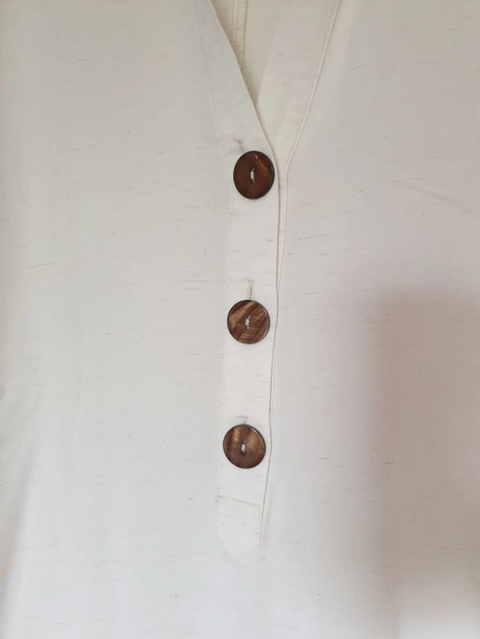 Robe beige crème gros boutons Kiabi 42 - photo numéro 4