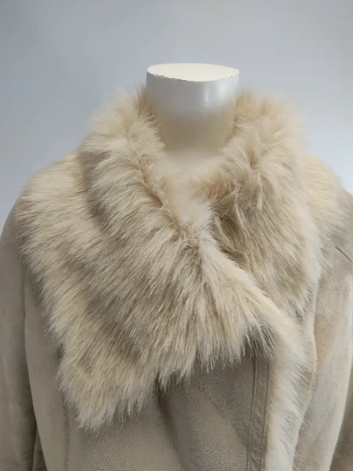 Parka beige 123 Vintage Élégante fausse fourrure - photo numéro 4