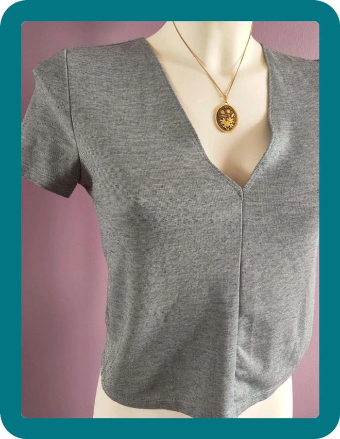 Tee shirt gris Zara - photo numéro 4