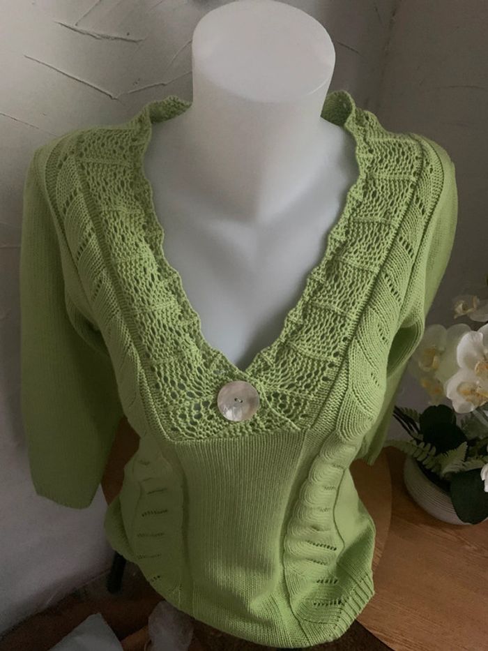 Pull DS taille 40 vert pomme - photo numéro 9