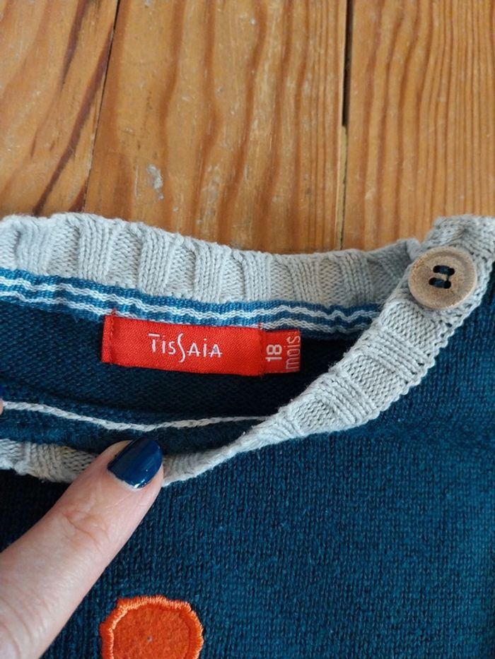 Pull bleu canard avec pinguoin (18M) - photo numéro 4