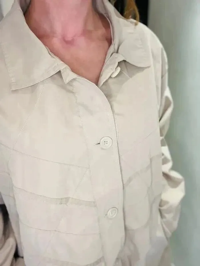 Manteau bleu bonheur neuf taille 50 beige - photo numéro 2