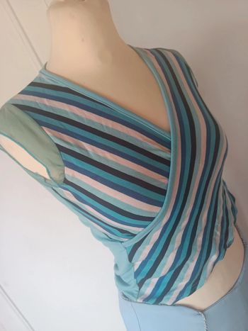 💎y2k top sexy femme de qualité t xs s extensible infroissable été bleu 90s 2000