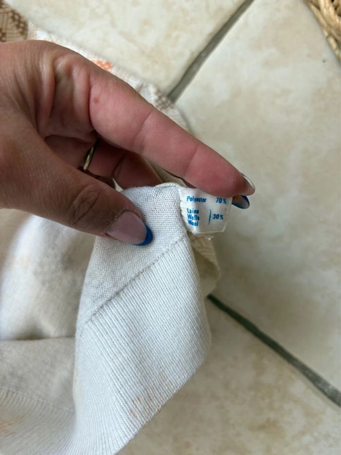 Haut vintage des années 70 à motif - taille S\M - neuf - 30% de laine - photo numéro 4