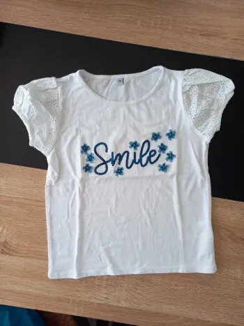Tee-shirt blanc fille 10 ans