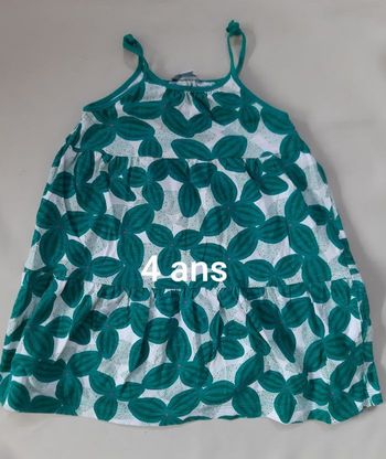 Robe légère à bretelles - été - imprimé végétal - okaïdi - 4 ans