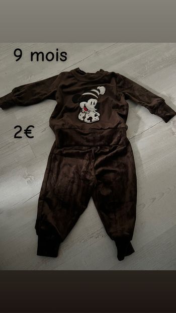 Ensemble Mickey velours marron
