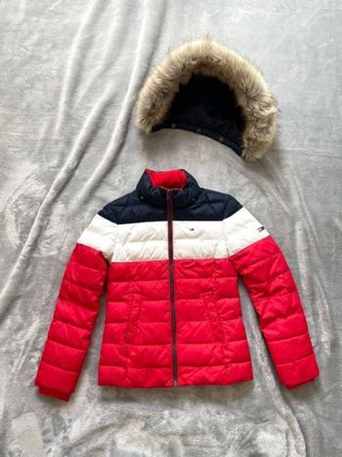 Doudoune Tommy Jeans Heritage – Bleu Blanc Rouge – XXS - photo numéro 1
