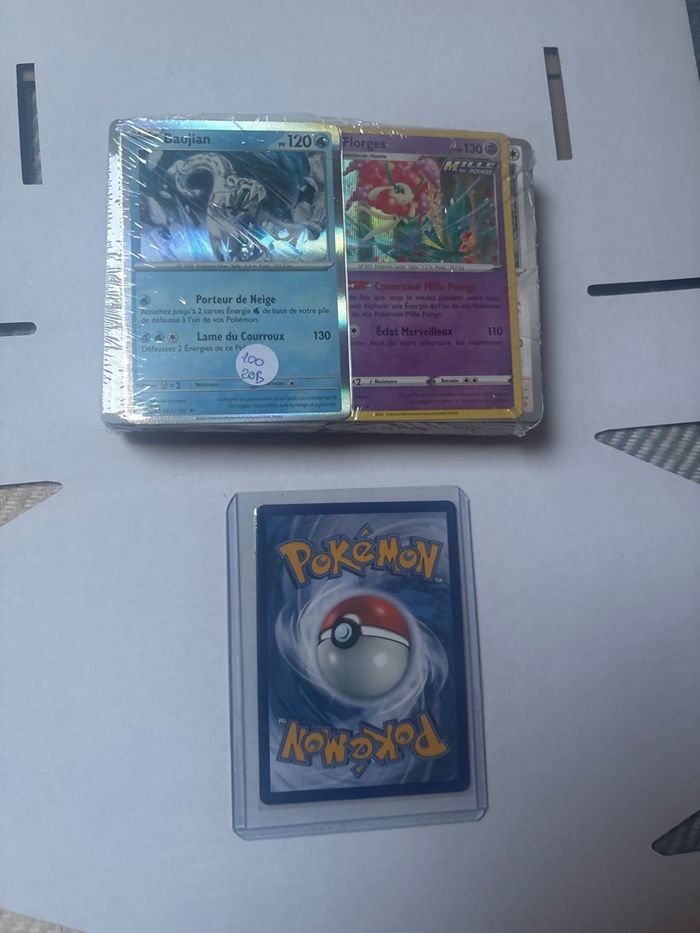 Lot de 100 cartes Pokémon + 20 brillantes 🇫🇷