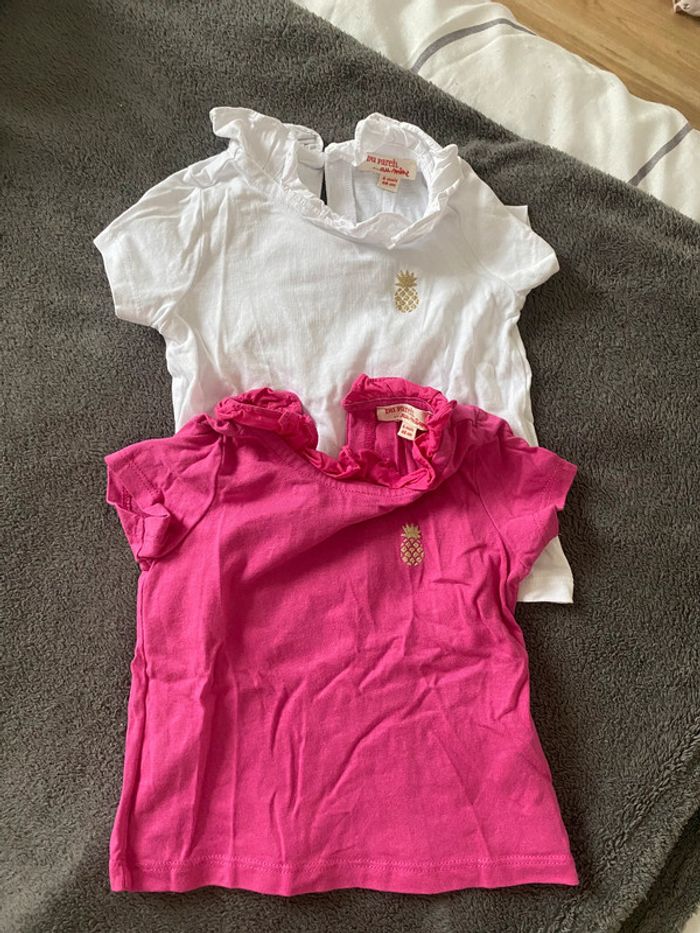 Lot 2 t-shirts "ananas" – Du Pareil au Même – 6 mois - photo numéro 2