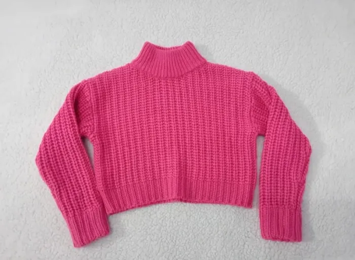 Pull rose fushia col montant Zeeman 122/128 = 8 ans